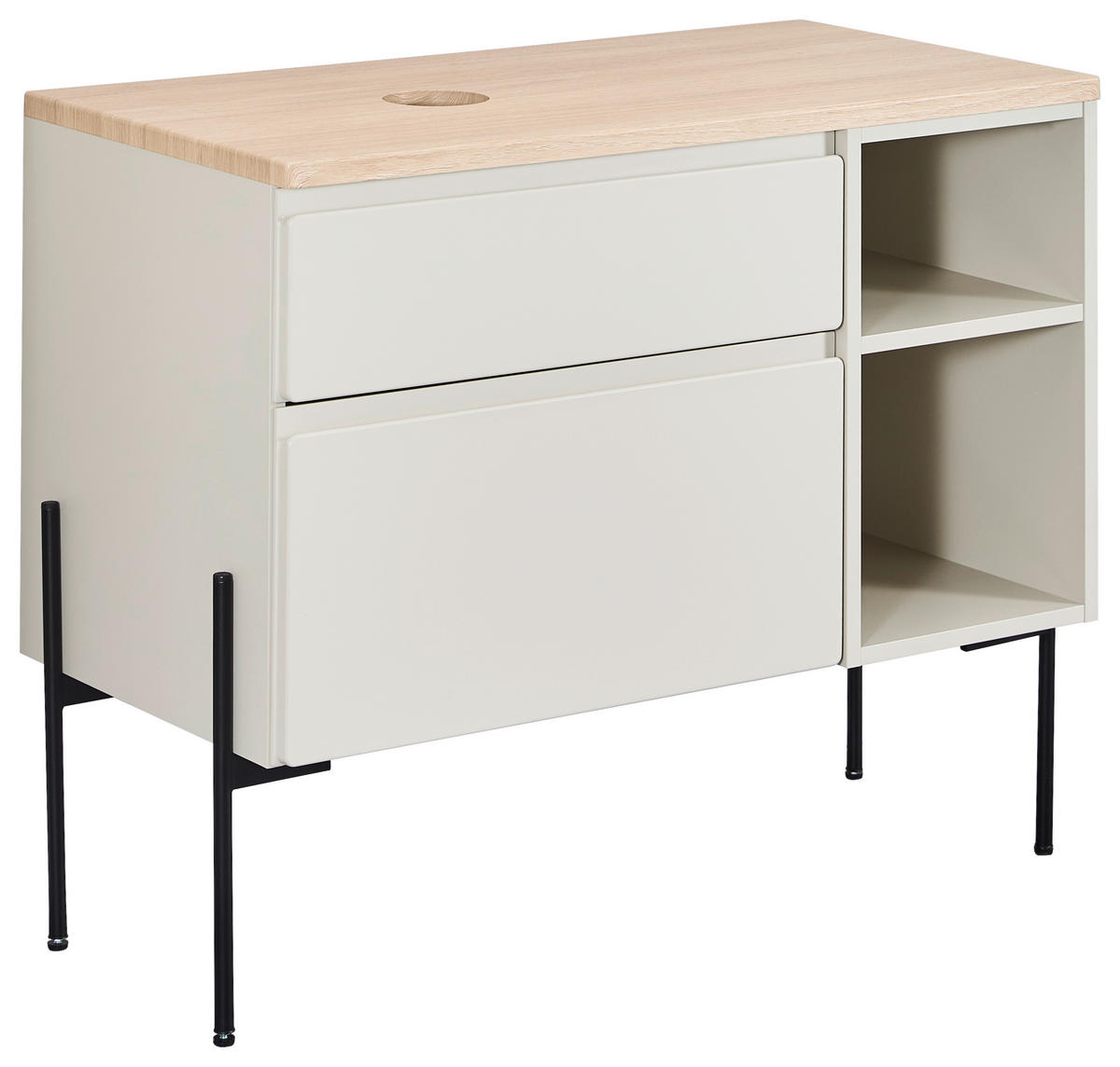 WASCHBECKENUNTERSCHRANK 90/51/47 cm  - Greige/Eichefarben, MODERN, Holzwerkstoff (90/51/47cm) - Welnova