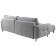 ECKSOFA Hellgrau Chenille  - Hellgrau/Schwarz, KONVENTIONELL, Holz/Textil (180/266cm) - Carryhome