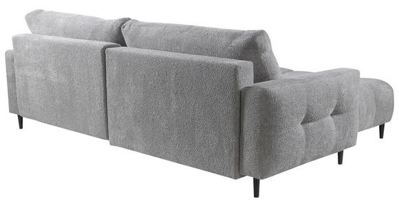 ECKSOFA Hellgrau Chenille - Hellgrau/Schwarz, KONVENTIONELL, Holz/Textil (180/266cm) - Carryhome