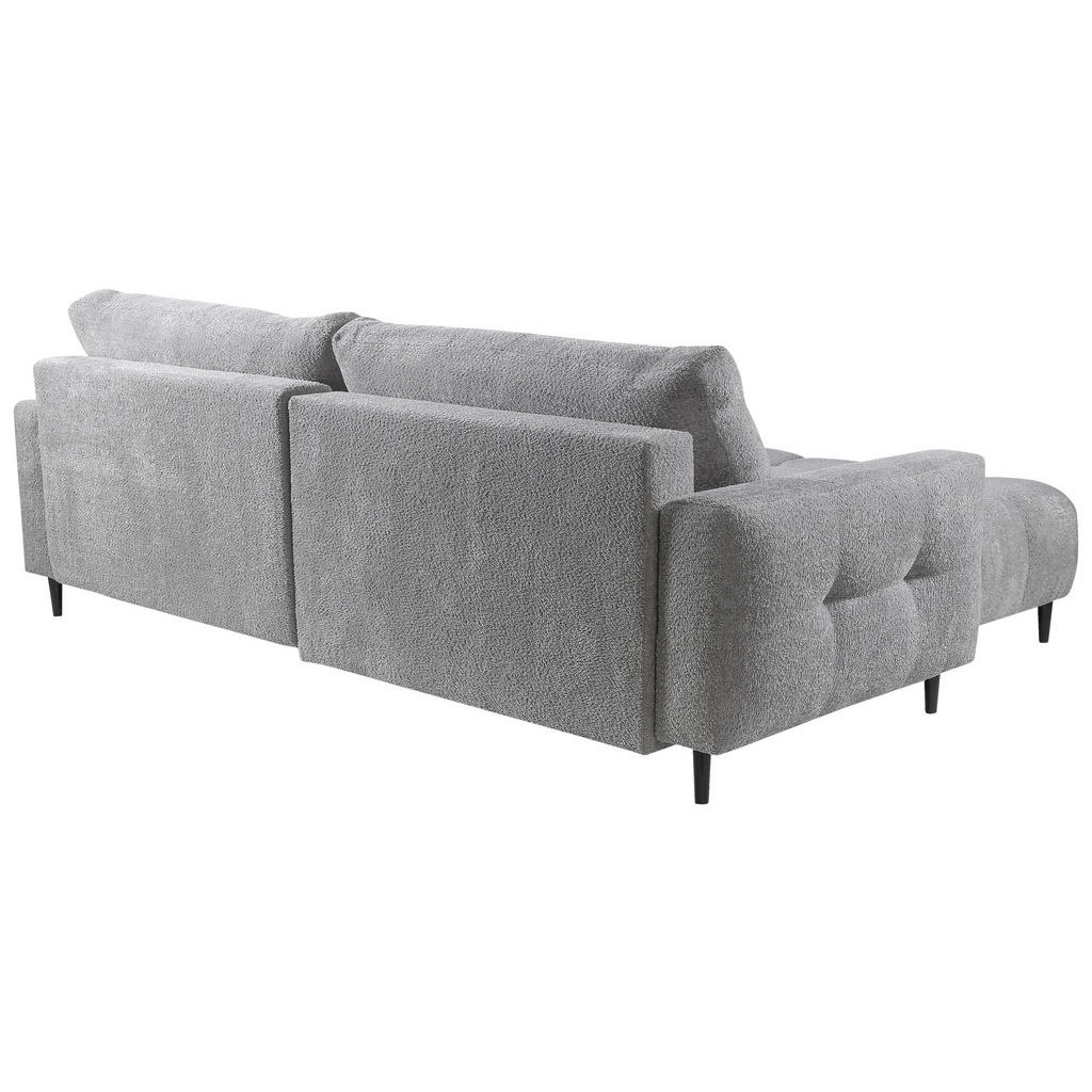 Thumbnail - Carryhome Ecksofa, Hellgrau, Textil, Buche, massiv, 3-Sitzer, Füllung: Polyurethan (Pur), Silikon, Ottomane links, L-For...
