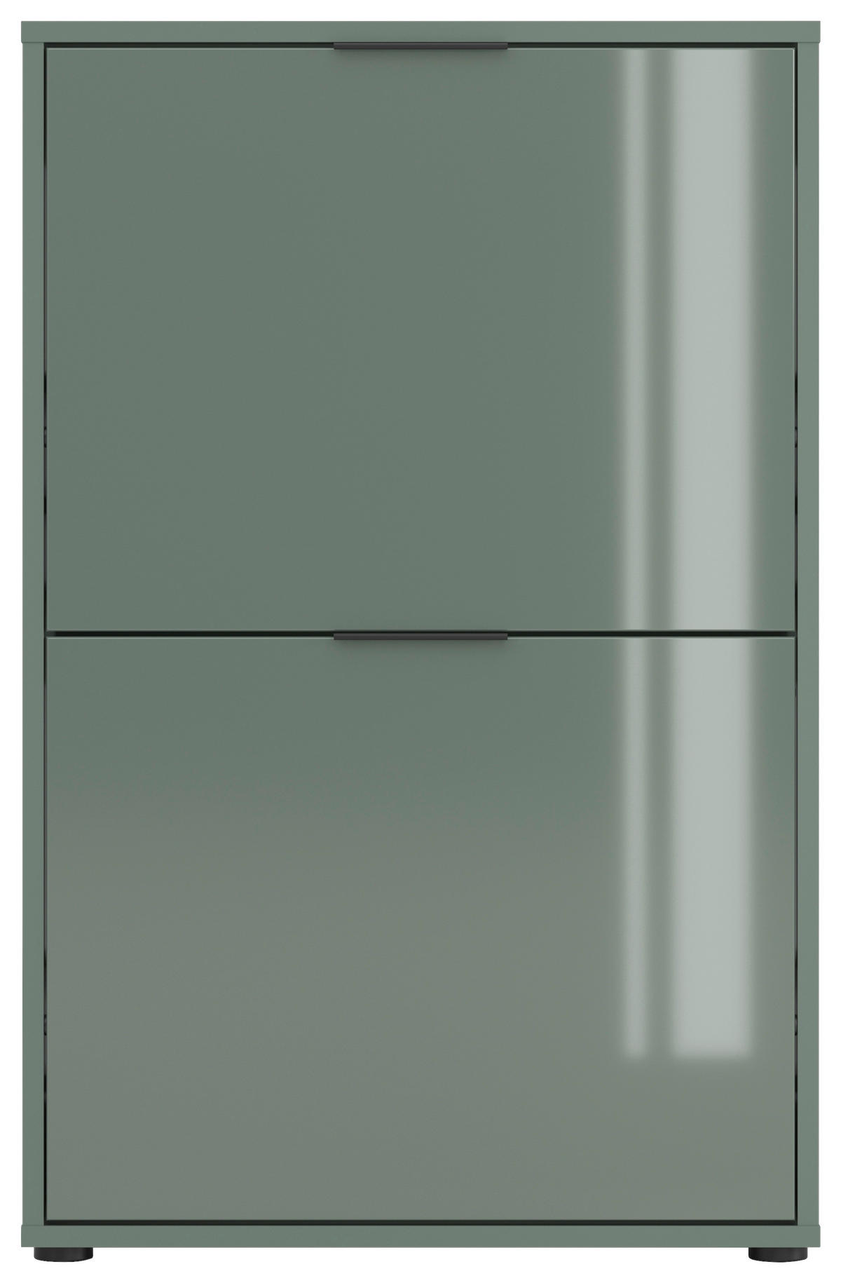 SCHUHKIPPER - Salbeigrün/Schwarz, MODERN, Glas/Holzwerkstoff (60/93/17cm) - Boxxx