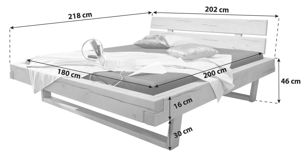 BALKENBETT 180/200 cm  in Kieferfarben   - Kieferfarben, Natur, Holz (180/200cm) - Livetastic