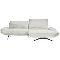 ECKSOFA  in Teddystoff Weiß  280/170-195 cm  - Schwarz/Weiß, Design, Textil/Metall (280/170-195cm) - Dieter Knoll