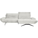 ECKSOFA  in Teddystoff Weiß  280/170-195 cm  - Schwarz/Weiß, Design, Textil/Metall (280/170-195cm) - Dieter Knoll