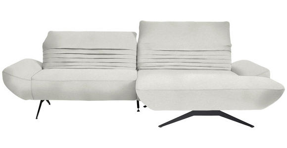 ECKSOFA  in Teddystoff Weiß  280/170-195 cm  - Schwarz/Weiß, Design, Textil/Metall (280/170-195cm) - Dieter Knoll