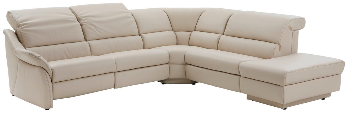 ECKSOFA in Echtleder Hellgrau  - Hellgrau/Bronzefarben, Konventionell, Leder (271/288cm) - Himolla Komfortklass
