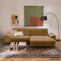 ECKSOFA  Webstoff Rostfarben  - Rostfarben/Schwarz, Design, Textil/Metall (268/195cm) - Livetastic