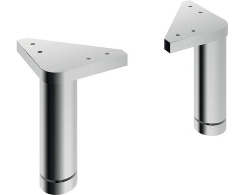 FUßSET  10 cm  - Chromfarben, Basics, Kunststoff (10cm) - Xora