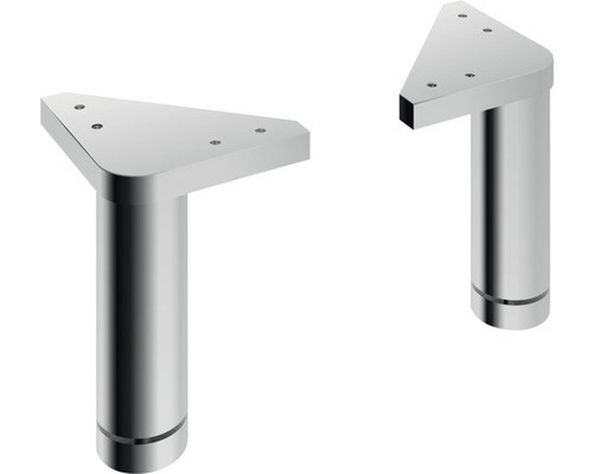 FUßSET  10 cm  - Chromfarben, Basics, Kunststoff (10cm) - Xora