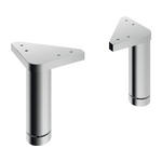 FUßSET  10 cm  - Chromfarben, Basics, Kunststoff (10cm) - Xora