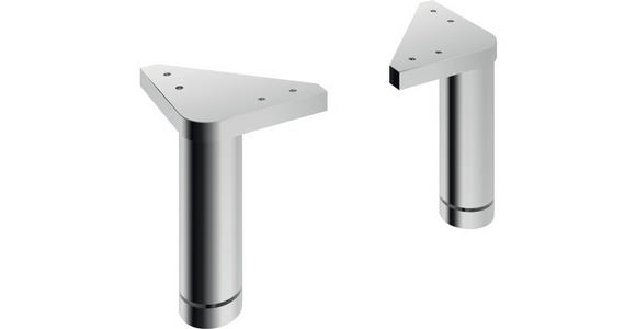 FUßSET  10 cm  - Chromfarben, Basics, Kunststoff (10cm) - Xora