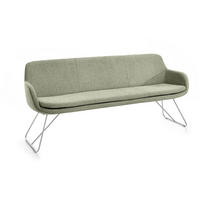 SITZBANK 180/87/65 cm Webstoff Olivgrün Metall  - Edelstahlfarben/Olivgrün, Design, Textil/Metall (180/87/65cm) - Musterring