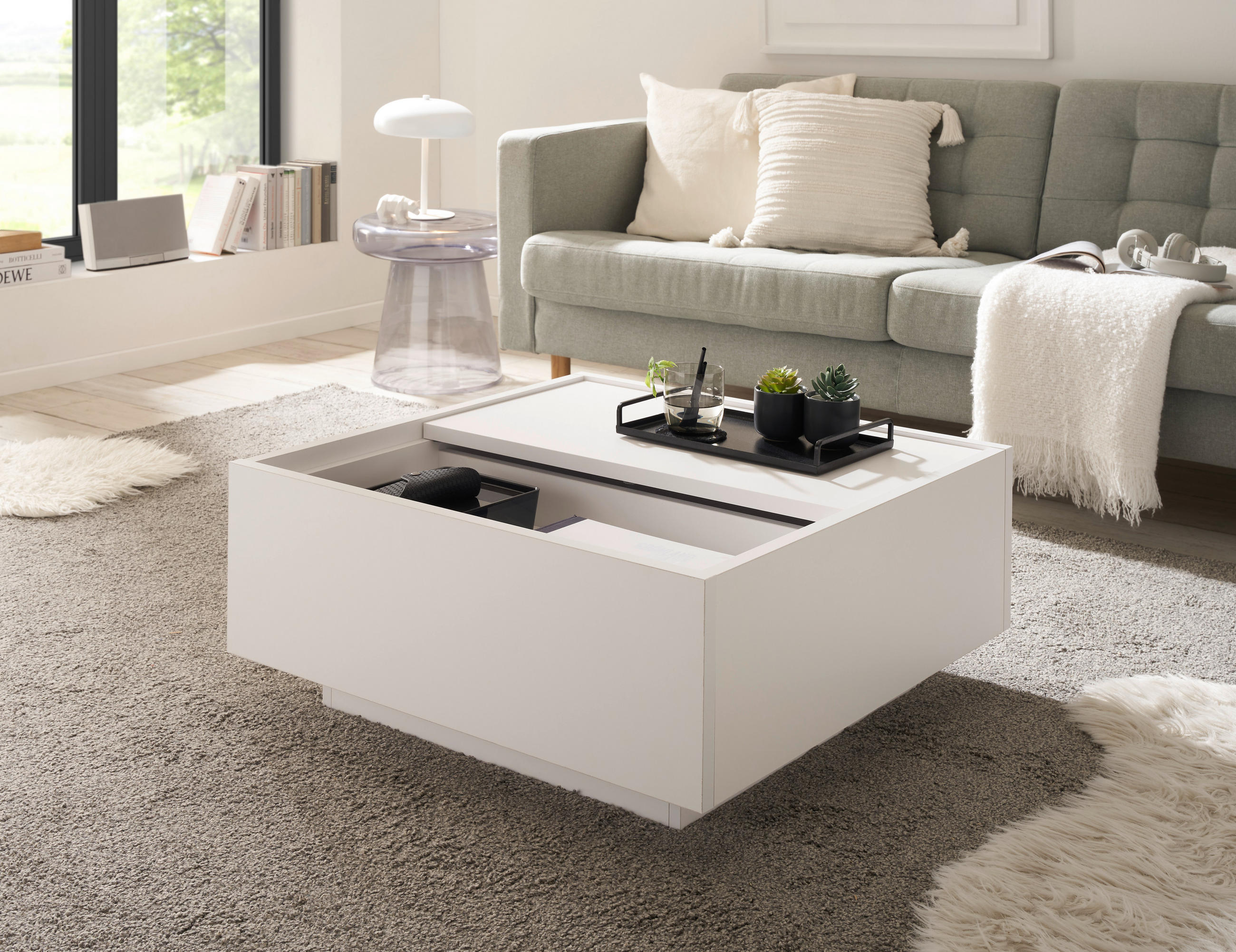 COUCHTISCH Weiß  - Weiß, Design, Holzwerkstoff (75/34/75cm) - MID.YOU
