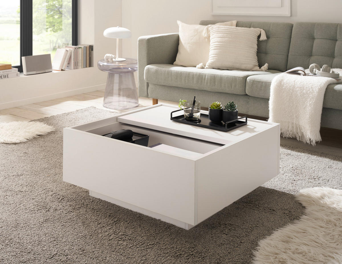COUCHTISCH Weiß  - Weiß, Design, Holzwerkstoff (75/34/75cm) - MID.YOU