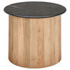 COUCHTISCH Mangoholz vollmassiv 60/60/45 cm rund Naturfarben, Schwarz  - Schwarz/Naturfarben, Design, Holz/Stein (60/60/45cm) - Livetastic