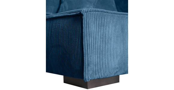ECKSOFA Blau Cord - Blau/Braun, KONVENTIONELL, Holz/Textil (230/190cm) - Carryhome
