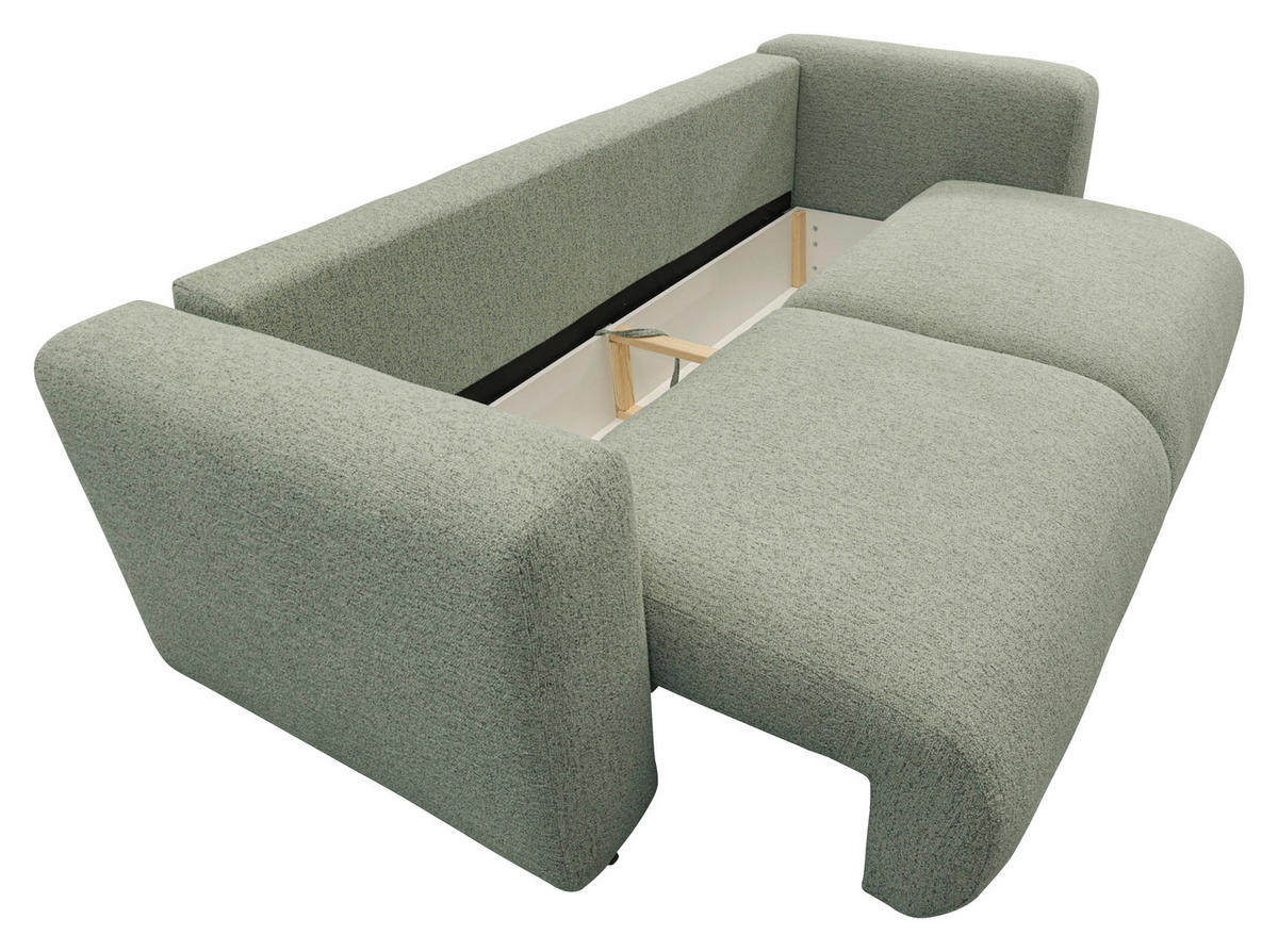 SCHLAFSOFA Flachgewebe Salbeigrün  inkl.  - Salbeigrün/Schwarz, MODERN, Kunststoff/Textil (248/94/109cm) - Carryhome