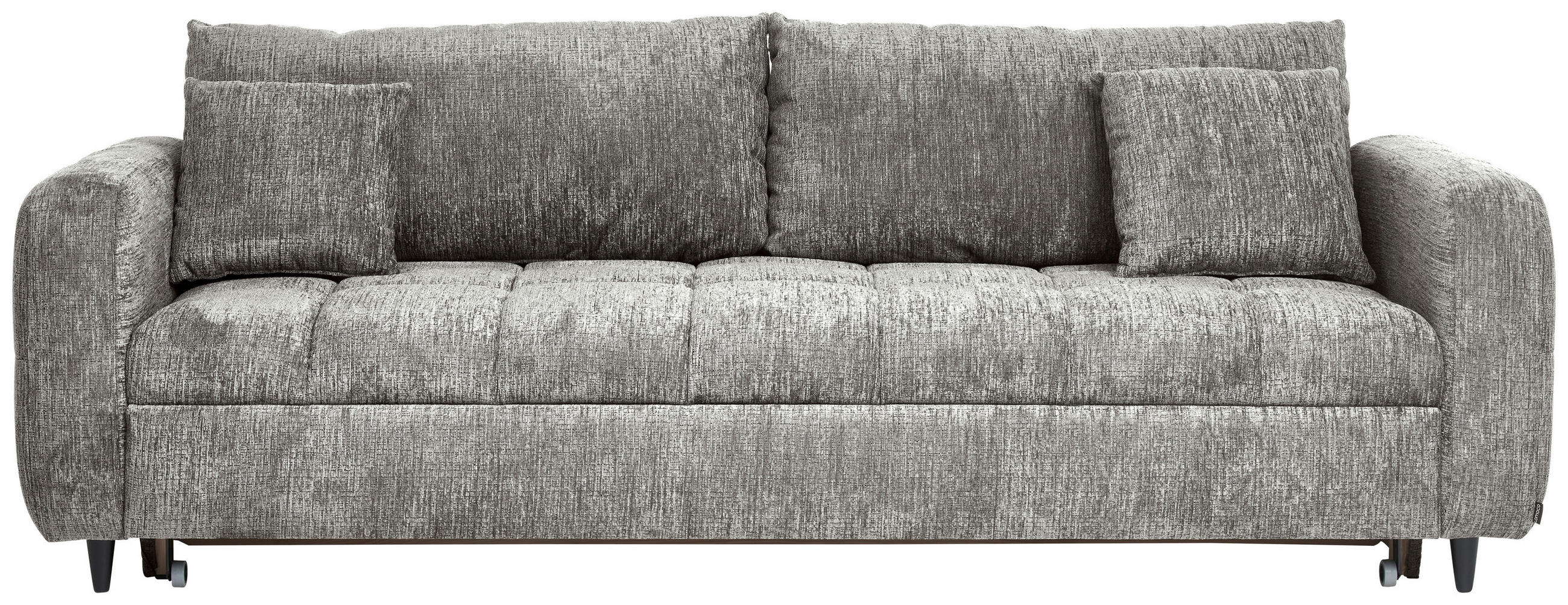 SCHLAFSOFA Flachgewebe Dunkelgrau  - Dunkelgrau/Schwarz, Design, Holz/Textil (236/88/101cm) - Lomoco