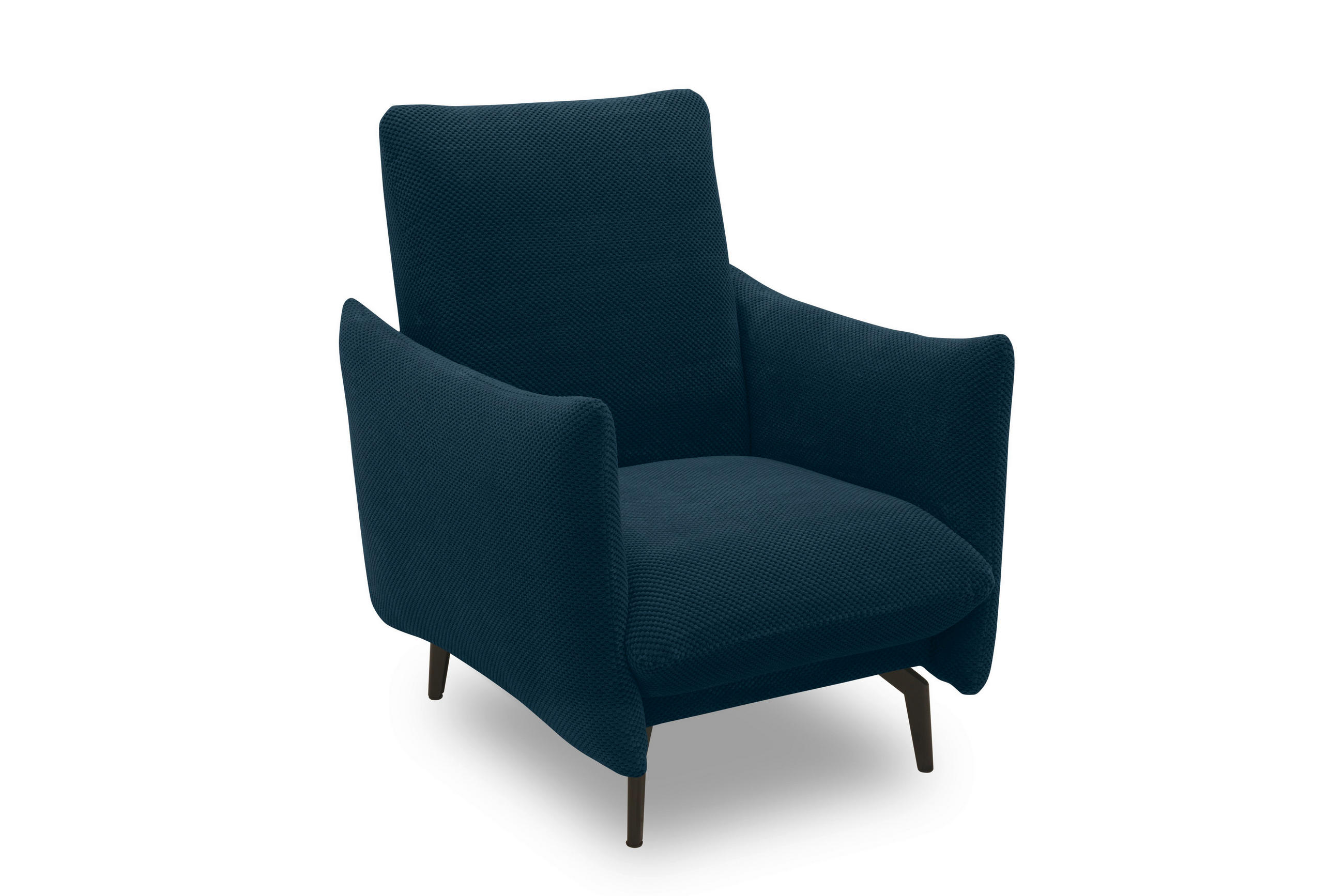 SESSEL Mikrofaser Blau    - Blau/Schwarz, Design, Textil/Metall (85/102/95cm) - MID.YOU