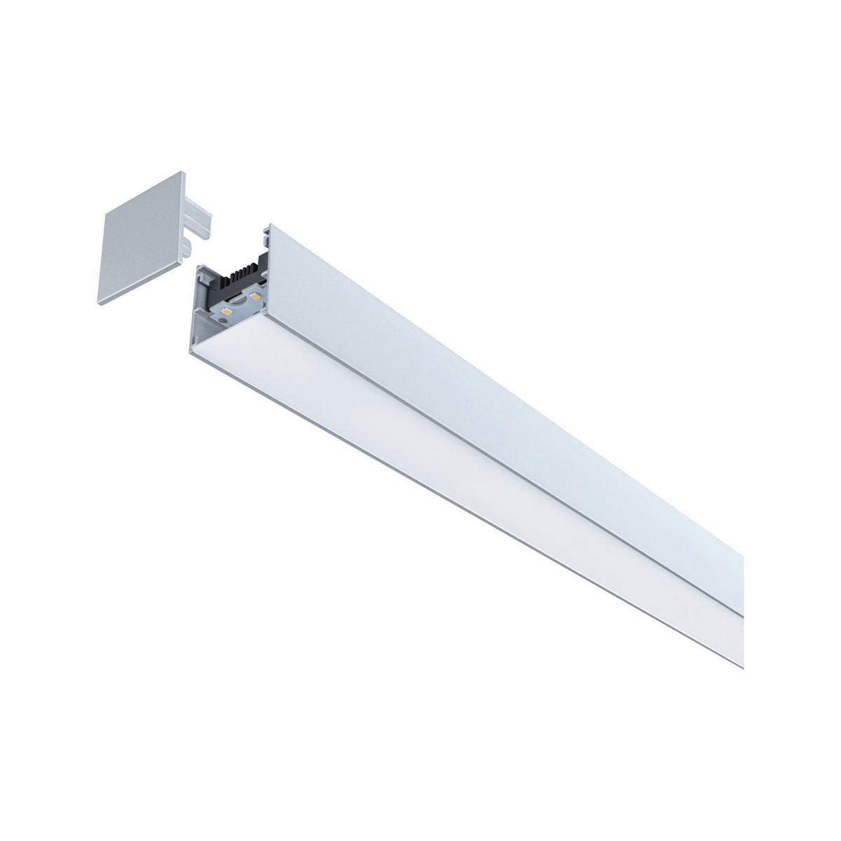 SCHIENENSYSTEM-EINSPEISER - Chromfarben, Basics, Kunststoff/Metall (100/4/4cm) - Paulmann