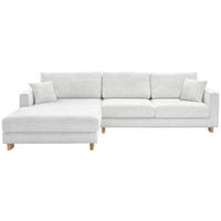 ECKSOFA Hellgrau Chenille  - Eichefarben/Hellgrau, KONVENTIONELL, Holz/Textil (186/318cm) - SetOne by Musterring