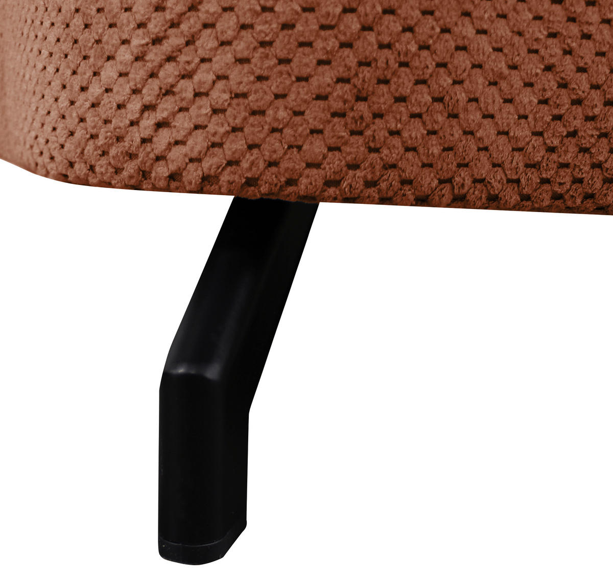 ECKSOFA OMEGA in Chenille Rot  186/280 cm  - Rot/Schwarz, Design, Textil/Metall (186/280cm) - MID.YOU