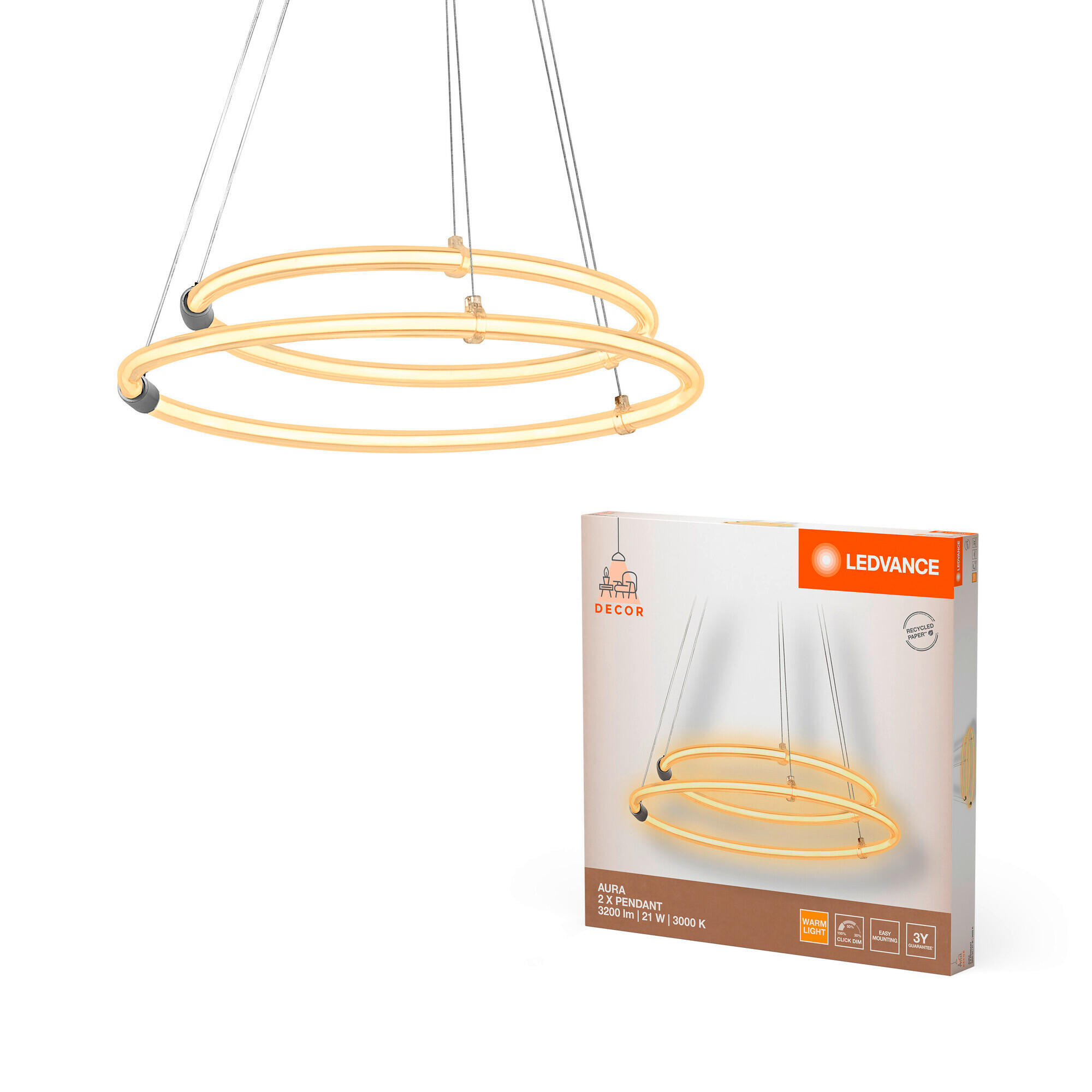 LED-PENDELLEUCHTE 49,8/80 cm  - Dunkelgrau, Design, Kunststoff (49,8/80cm) - Ledvance