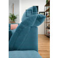 WOHNLANDSCHAFT in Mikrofaser Blau  - Chromfarben/Blau, Design, Kunststoff/Textil (211/350/204cm) - Xora