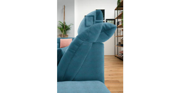 WOHNLANDSCHAFT in Mikrofaser Blau - Chromfarben/Blau, Design, Kunststoff/Textil (211/350/204cm) - Xora