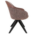 ARMLEHNSTUHL  Sitzfläche 360° drehbar, automatische Rückholfunktion Chenille, Lederlook  - Eichefarben/Cognac, KONVENTIONELL, Holz/Textil (60/83/65cm) - Ambia Home