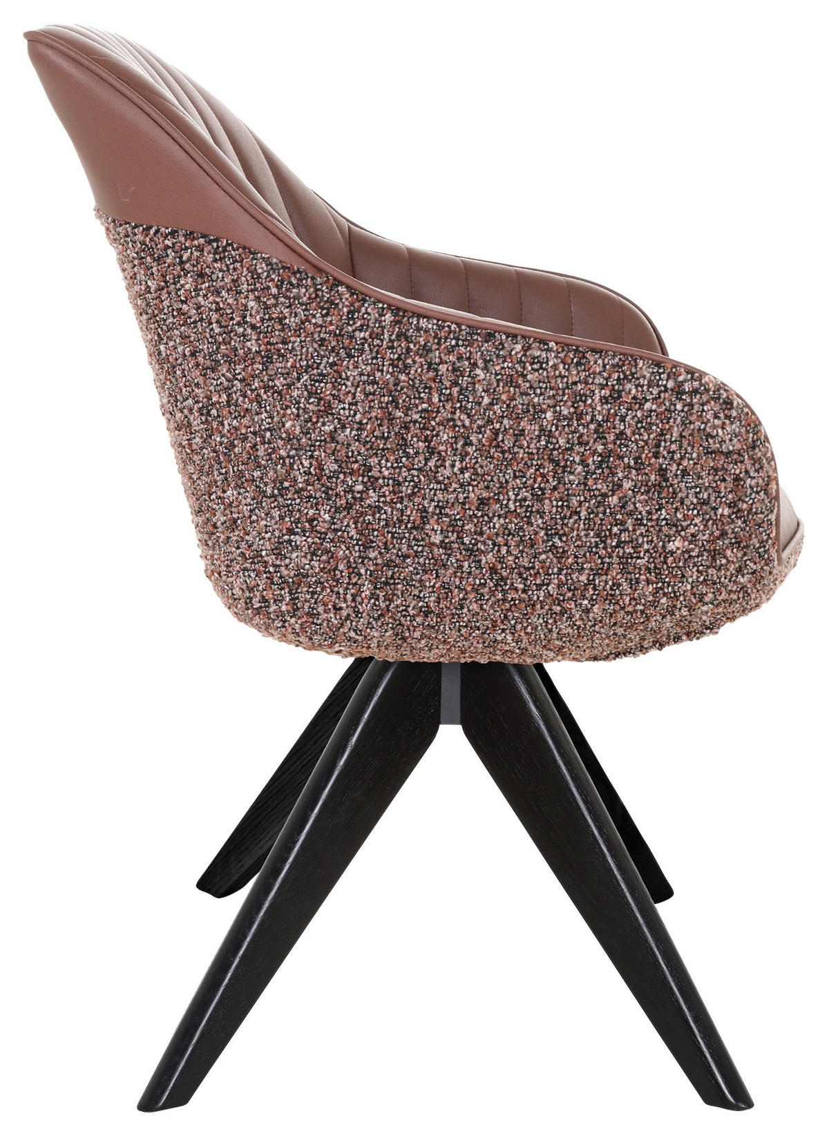 KAROSSZÉK tölgyfa színű, konyak  - tölgyfa színű/fekete, Konventionell, textil/fa (60/83/65cm) - Ambia Home