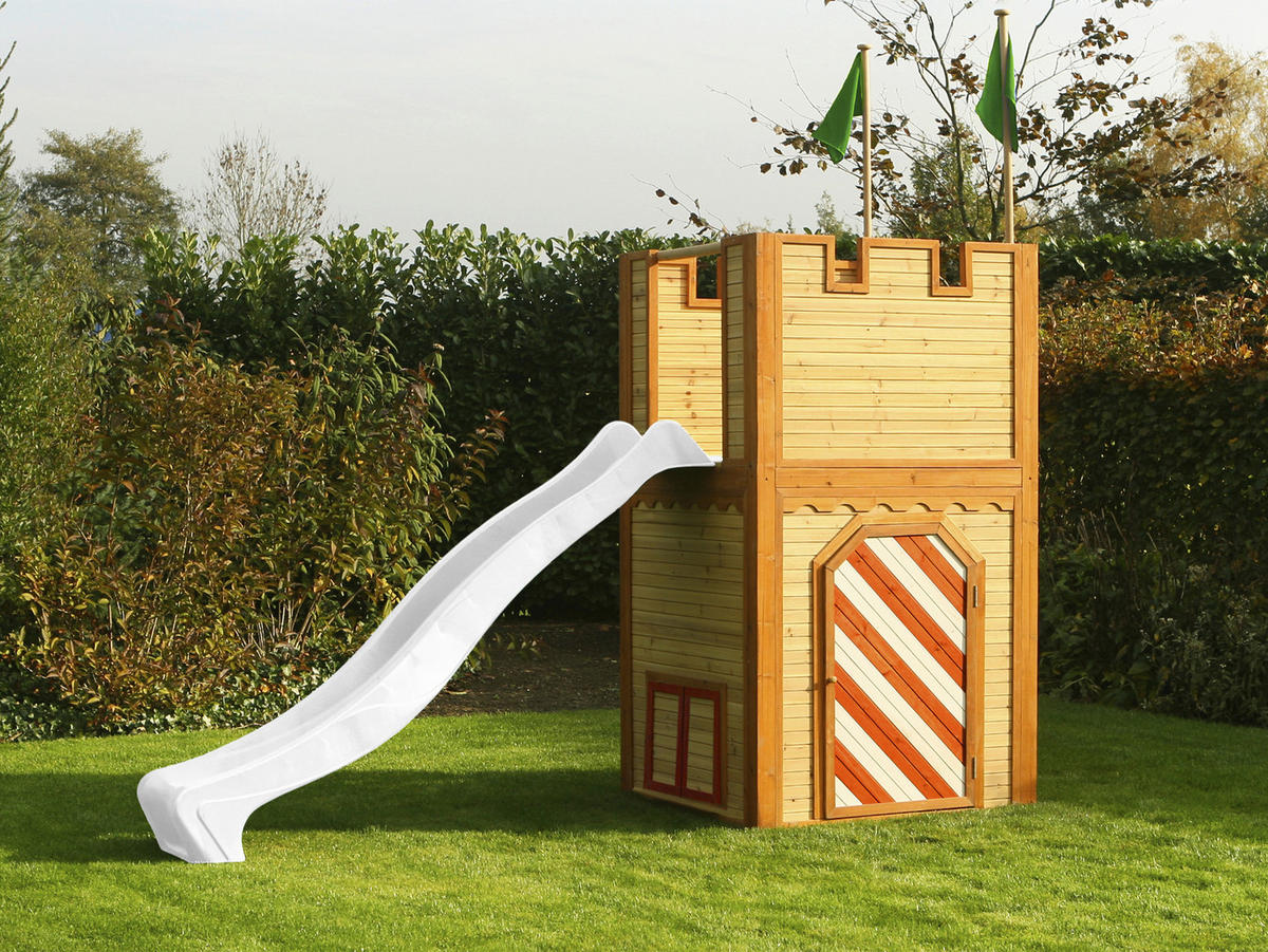 LEKHUS 319/195/110 cm  - vit/röd, Klassisk, trä/plast (319/195/110cm)