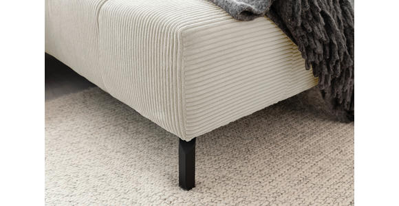 ECKSOFA inkl. Sitzvorzug in Cord Creme  - Creme/Schwarz, Design, Textil/Metall (321/216cm) - Hom`in