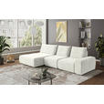 ECKSOFA in Velours Creme  - Creme/Schwarz, Design, Kunststoff/Textil (174/342cm) - Xora