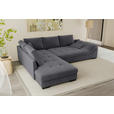 ECKSOFA Graphitfarben Cord  - Schwarz/Graphitfarben, KONVENTIONELL, Holz/Textil (202/298cm) - Carryhome