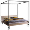 HIMMELBETT 140/200 cm  in Eichefarben  - Eichefarben/Anthrazit, Design, Holzwerkstoff/Metall (140/200cm) - Hasena