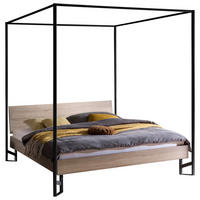 HIMMELBETT 140/200 cm  in Eichefarben  - Eichefarben/Anthrazit, Design, Holzwerkstoff/Metall (140/200cm) - Hasena