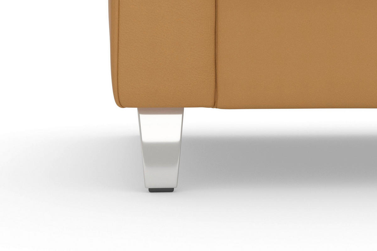 SESSEL in Echtleder Currygelb  - Chromfarben/Currygelb, Basics, Leder/Metall (101/84/93cm) - Sit & More