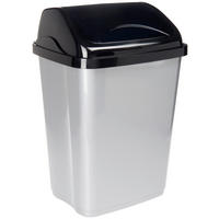 KANTA SA KLATNOM  26 l   - srebrna/crna, Osnovno, plastika (26,3/33,5/50,5cm) - Homeware