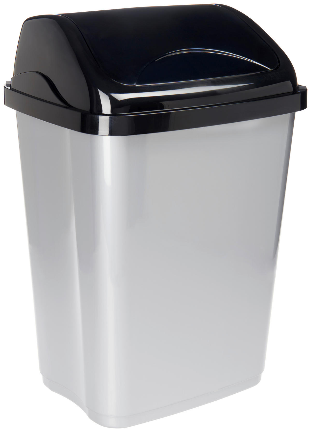 KANTA SA KLATNOM  26 l   - srebrna/crna, Osnovno, plastika (26,3/33,5/50,5cm) - Homeware