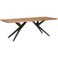 JEDÁLENSKÝ STÔL, akácia, čierna, farba vlašského orecha, 220/100/76 cm - čierna/farba vlašského orecha, Modern, kov/drevo (220/100/76cm) - P & B