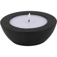 LED-WINDLICHT - Schwarz, LIFESTYLE, Naturmaterialien/Kunststoff (19/6.5cm)