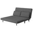 SCHLAFSOFA Webstoff Dunkelgrau  - Dunkelgrau/Schwarz, Design, Holz/Textil (143/82/88cm) - Carryhome