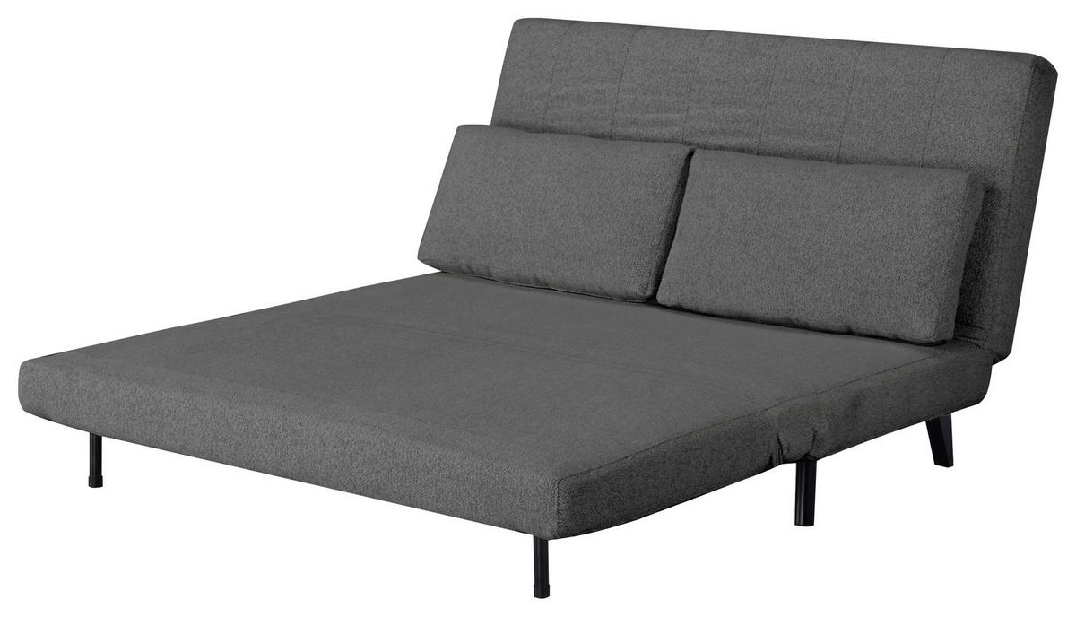 SCHLAFSOFA Webstoff Dunkelgrau  - Dunkelgrau/Schwarz, Design, Holz/Textil (143/82/88cm) - Carryhome