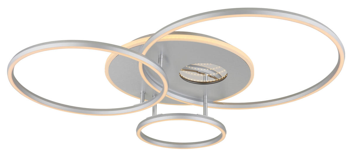 LED-DECKENLEUCHTE 90/70/13 cm   - Silberfarben/Weiß, Design, Kunststoff/Metall (90/70/13cm) - Globo