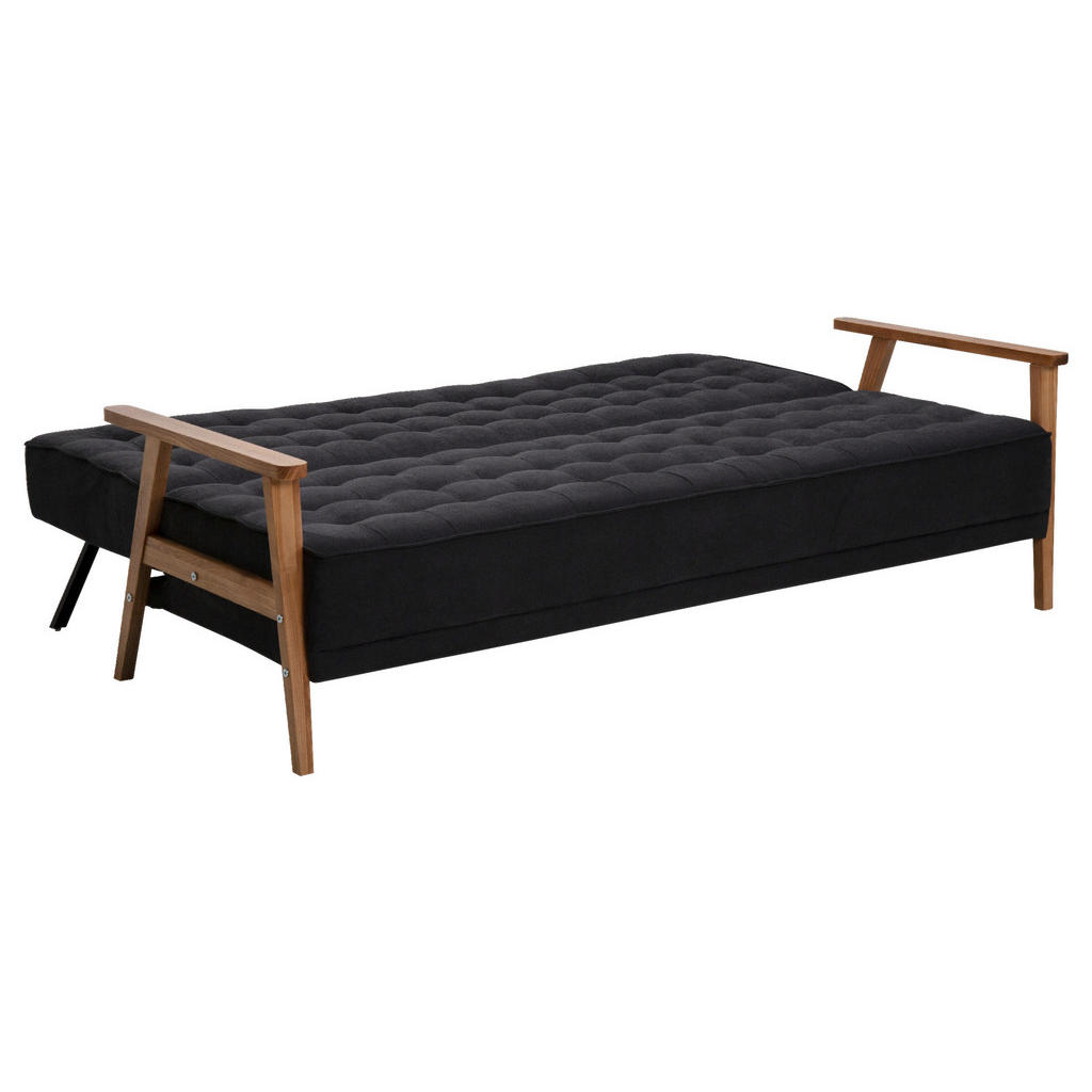 Thumbnail - P & B Schlafsofa, Dunkelgrau, Textil, Esche,Esche, massiv, 3-Sitzer, 202x95x95 cm, Schlafen auf Sitzhöhe, Liegefunktion,...