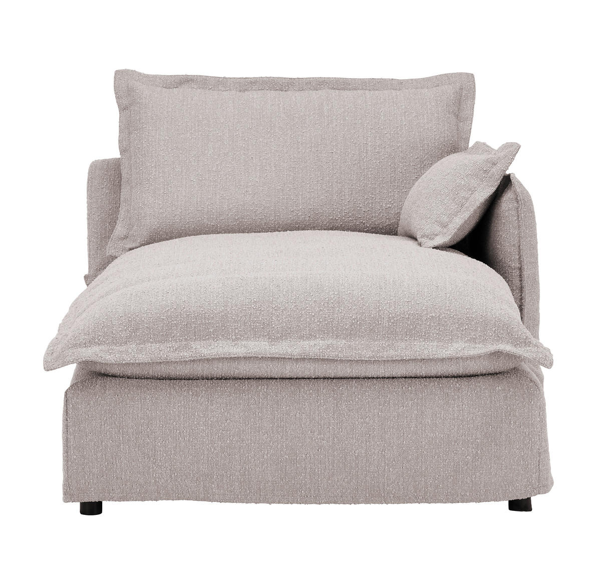 HUSSEN-ECKSOFA in Flachgewebe, Bouclé Beige  - Beige/Schwarz, Trend, Textil/Metall (295/165cm) - Livetastic