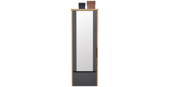 GARDEROBENSCHRANK 64/187/31 cm - Eiche Bianco/Anthrazit, Design, Glas/Holzwerkstoff (64/187/31cm) - Dieter Knoll