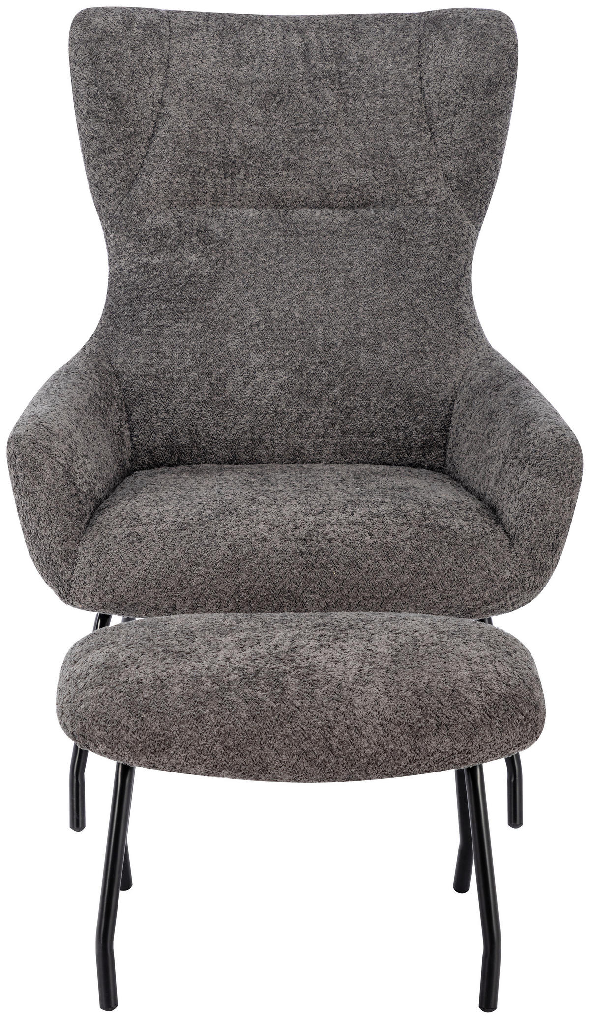 RELAXSESSELSET in Metall, Textil Dunkelgrau  - Dunkelgrau/Schwarz, Design, Textil/Metall (79,5/108/80cm) - Carryhome