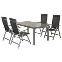 GARTENSET Aluminium  - Silberfarben/Schwarz, MODERN, Textil/Metall - Gardenson